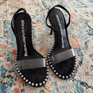 Alexander Wang Black and White Studded Heels